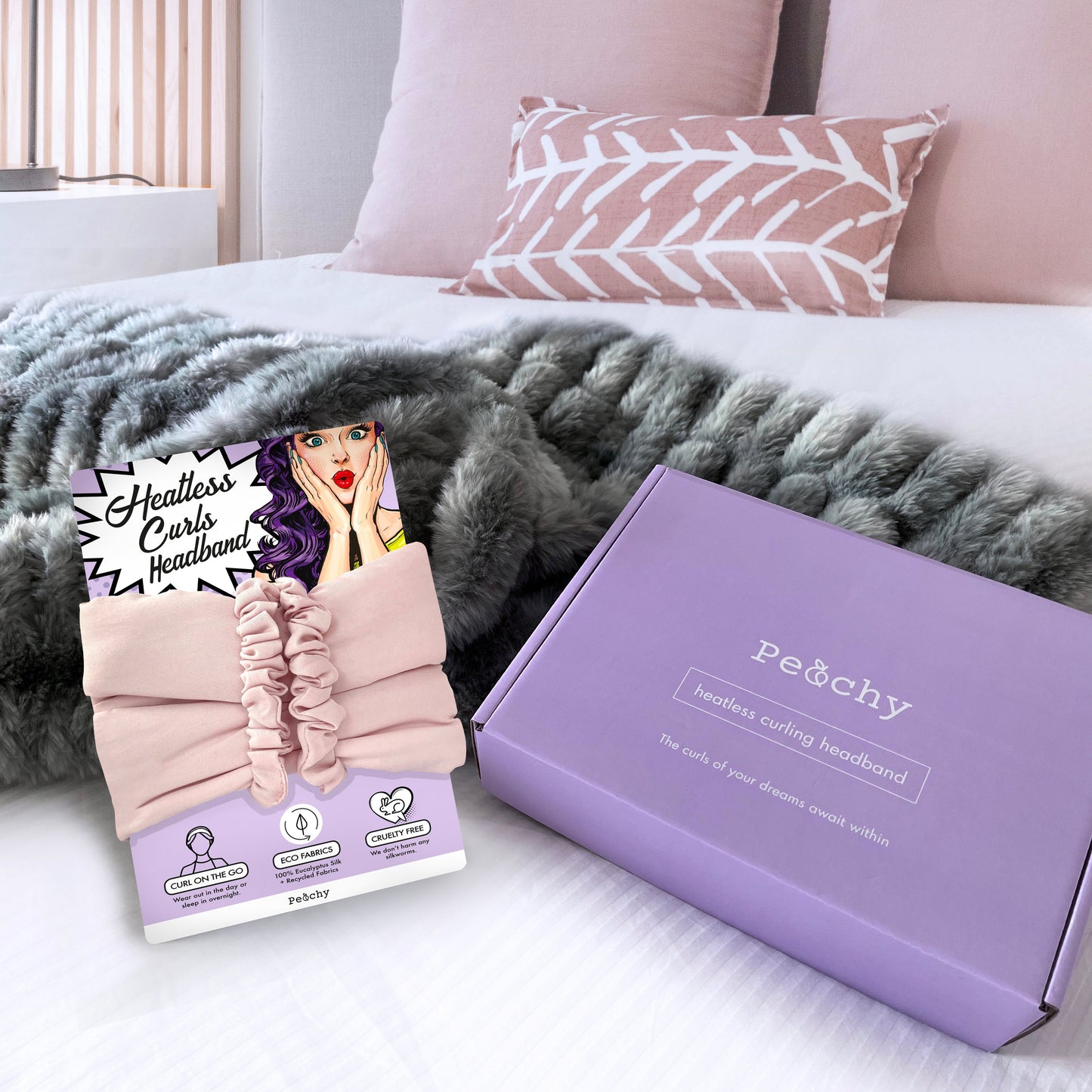 Peachy - Heatless Curlers Headband (Ocean Mist)