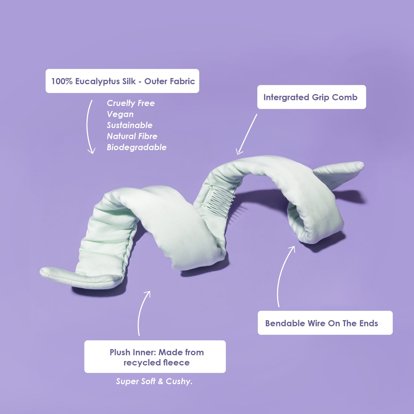 Peachy - Heatless Curlers Headband (Sage)