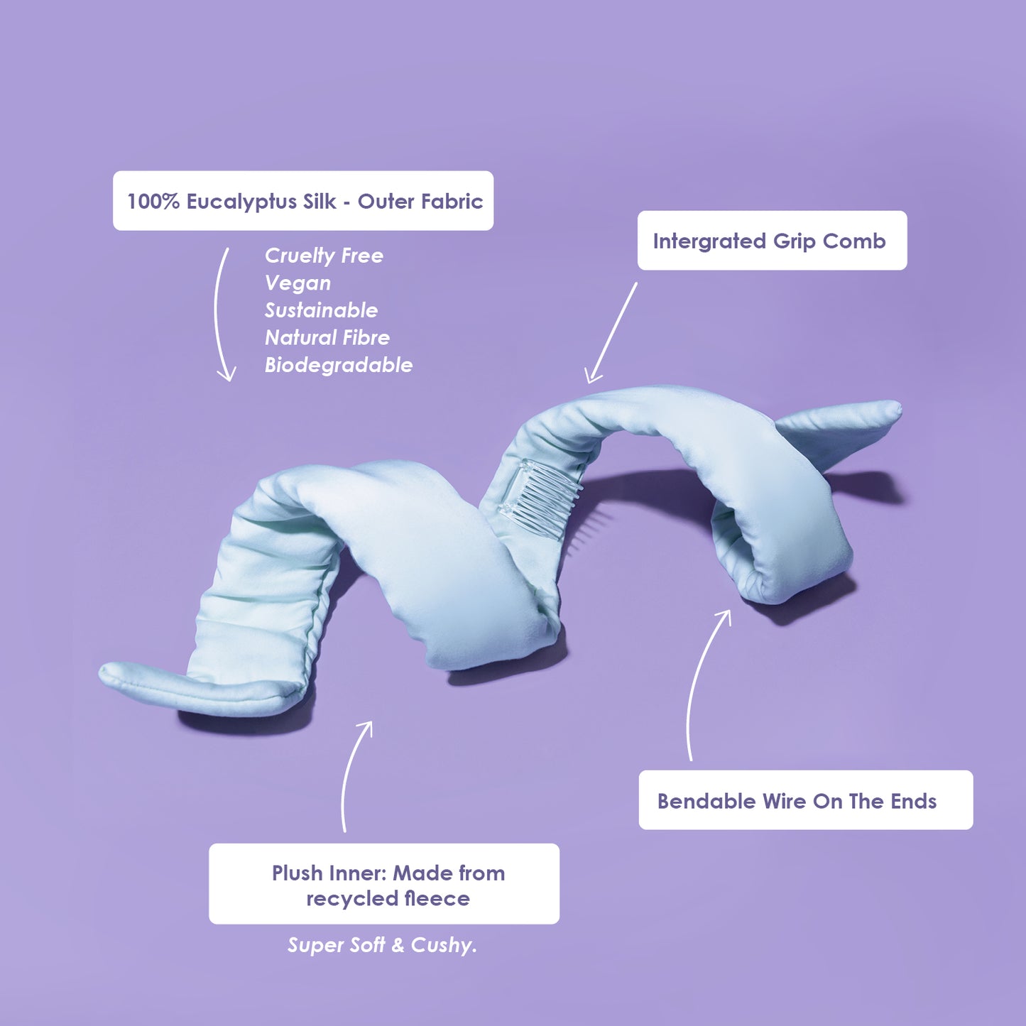 Peachy - Heatless Curlers Headband (Ocean Mist)